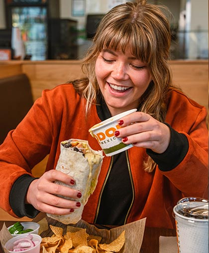 QDOBA Guest - Eating In Restaurant