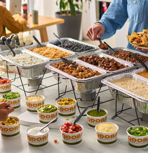 QDOBA Catering Hot Bar Set-Up